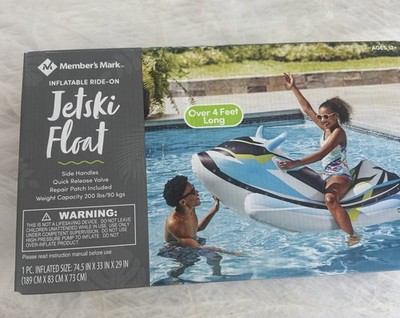 Member's Mark Inflatable Ride-jet ski  Pool Float Over 4  Long - New In Box