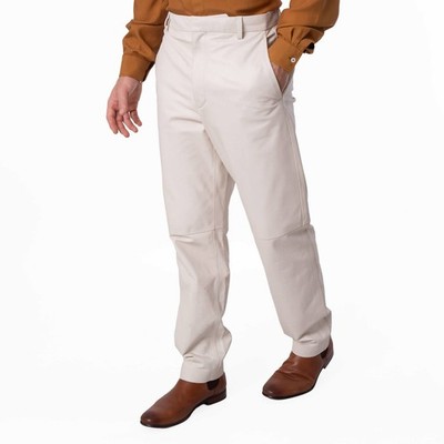 Bally Light Bone Leather Trousers