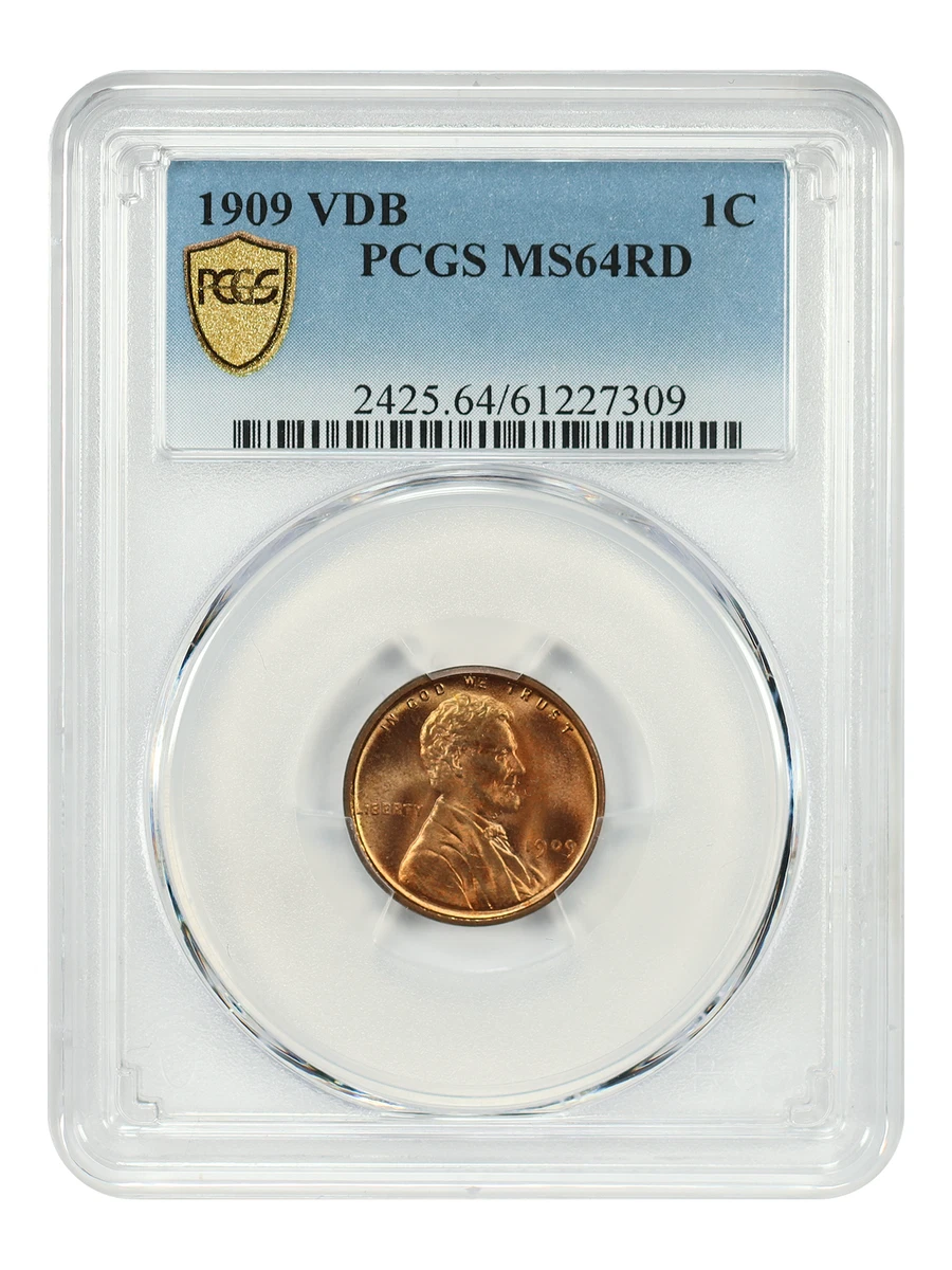 MS 64 Graded 1909 Year Lincoln Wheat US Small Cents (1909-1958