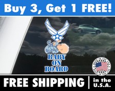 Baby On Board Bumper Sticker Air Force Decal, Baby on Board ARMY, USMC Marines