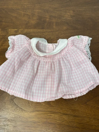 Vintage Cabbage Patch Doll Pink White Dress Shirt Plaid Clothes