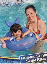 Bestway H20 Go! Inflatable Animal Shaped Swim Ring New Blue Whale 3-6 Year Olds