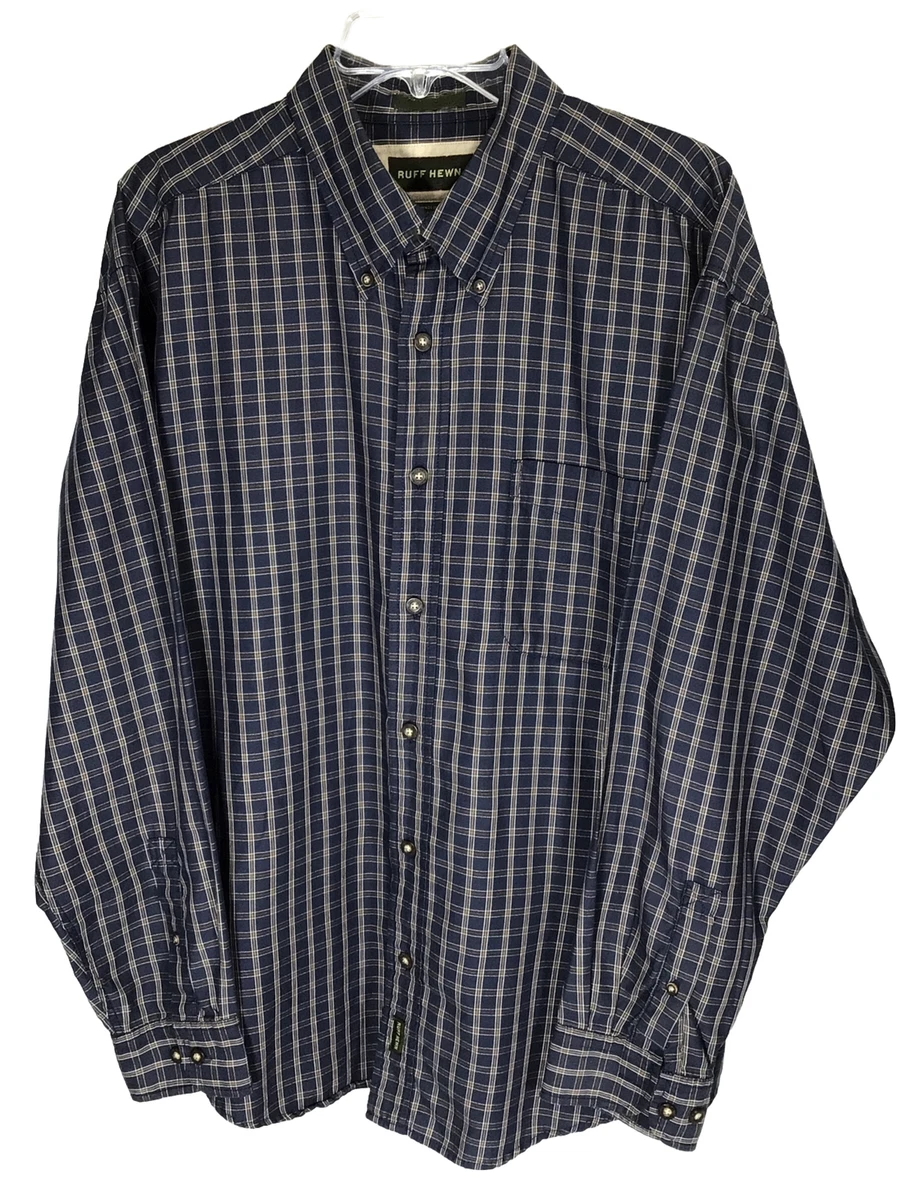Chemise à Manches Longues Ruff Hewn - Bleue - Taille 7 (L) - 100% Coton - Occasion Très Bon État