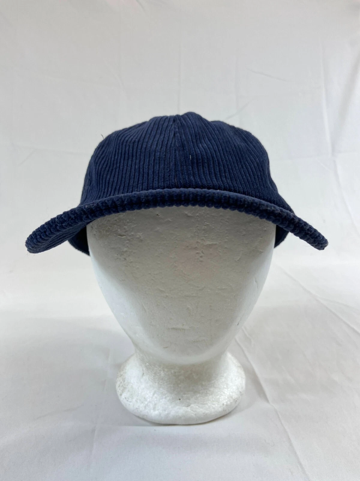 Navy Corduroy Baseball Cap Buckleback Hat Unisex Adjustable Casual Wear Classic