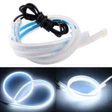 2Pcs 30CM 45CM 60CM Flexible Tube Headlight White LED DRL Strip Turn Signal Lamp
