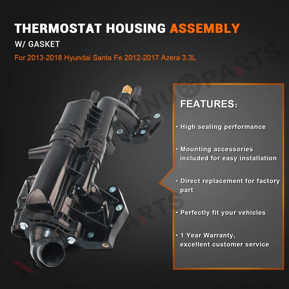 Conjunto de carcasa de termostato para Kia Sorento 2011-2017 2011-2018 Kia Sedona 3,3 L Foto 2 de 4