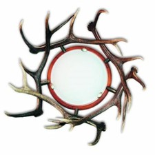 Plafoniera con vere corna di cervo. Lampada. 1xE27 60x60x15cm 152202