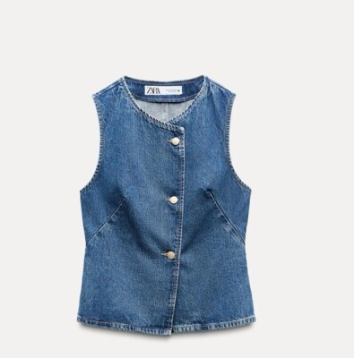 ZARA Z1975 DENIM VEST XS NWT