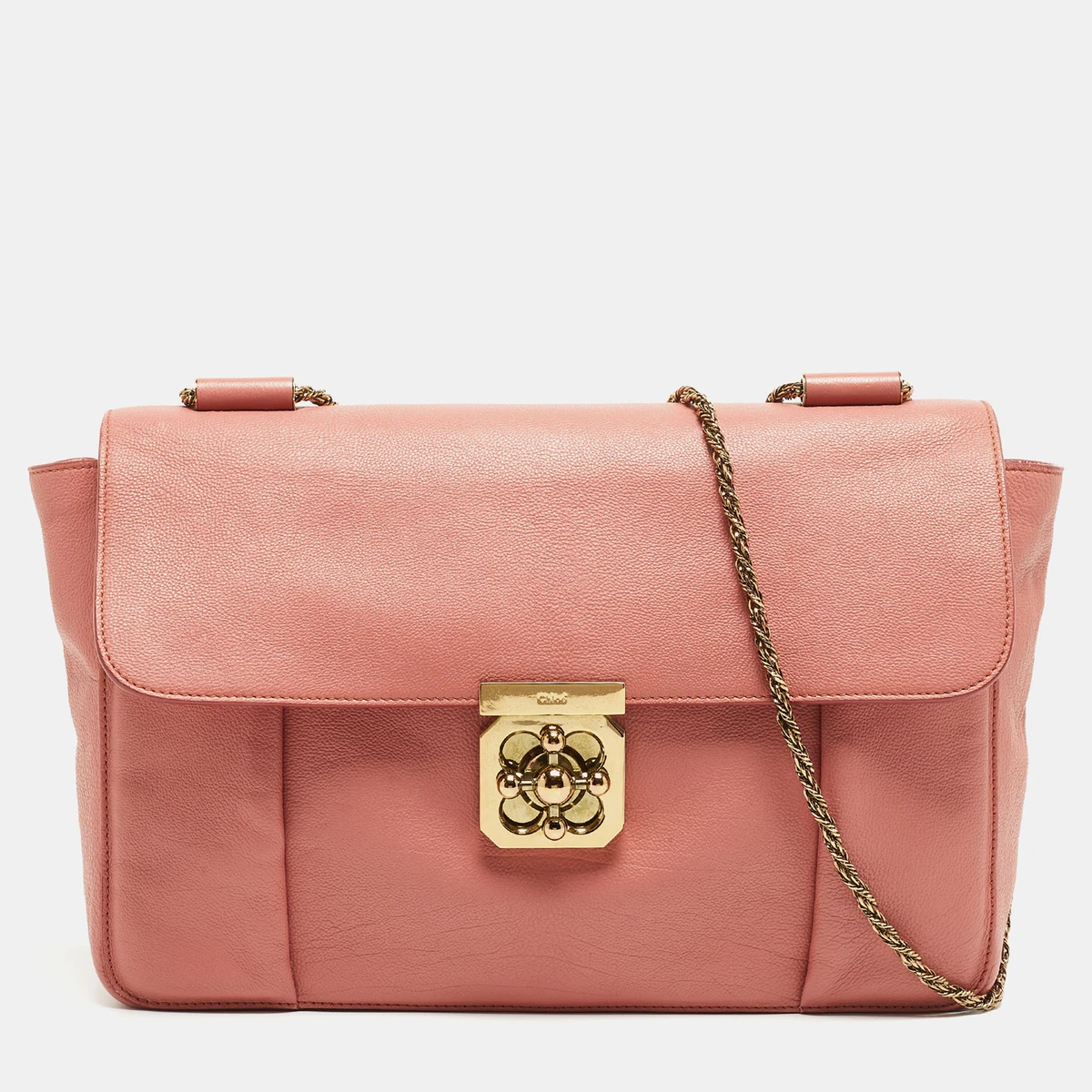 Chloe Old Rose Leather Large Elsie Shoulder Bag