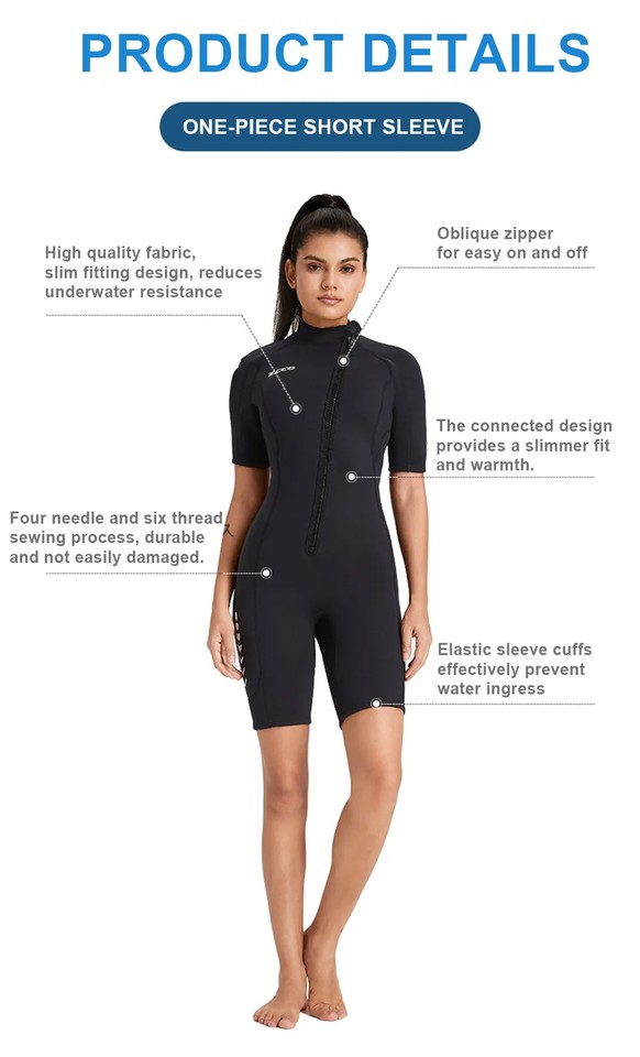 Wetsuit 3mm Neopreno Surf Suit Short Sleeve Swimwear Kitesurf Scuba