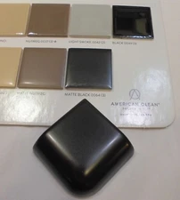2 pcs. *Matte Black* Ceramic Bullnose outside corner trim tile: 2" X 2" Mud Cap