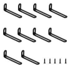 10Pcs L Shape Corner Brace Adjustable Corner Bracket with Slot Heavy Duty Black