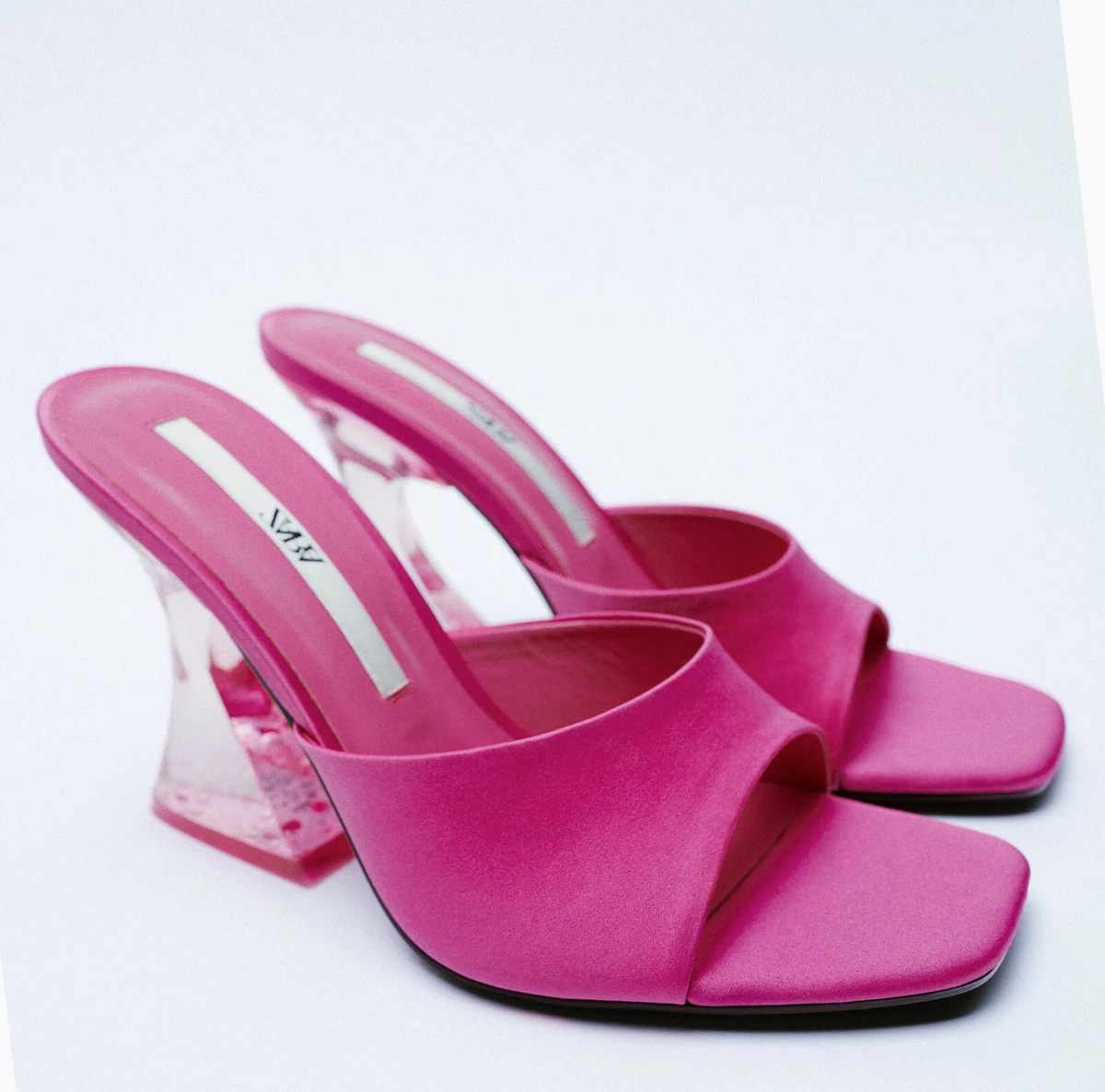 Zara pink square toe heels Clearance