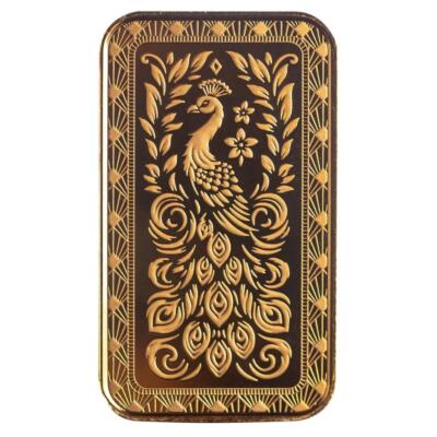 1 oz .9999 Gold Bar Scottsdale Marquee Peacock Gold Bar in Certi