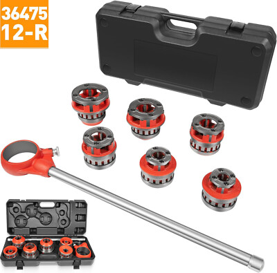 Tool 12-R 1/2'' - 2'' NPT Exposed Ratchet Pipe Threader Set fits RIDGID Dies 36475