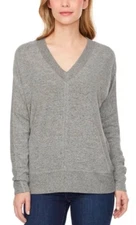 Buffalo David Bitton Ladies' Soft Cozy V-Neck Long Sleeve Top GRAY Choose Size