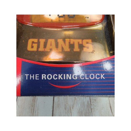 Vintage ThoughtWorks New York Giants Blue Lenticular Display Rocking Clock - Picture 8 of 8