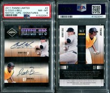 PSA 8 2011 Limited Match-Ups Autographs Gerrit Cole Josh Bell RC 2/25 G00 4107