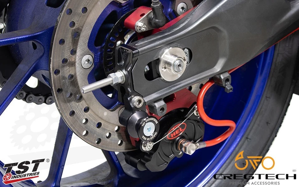 Ajustadores de cadena cautivos Yamaha con carretes para MT07 XSR700 YZF-R7 R7 Foto 4 de 4
