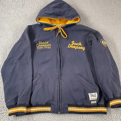 Everlast Heritage Jack Dempsey Size Small Navy Blue Zip Up Hoodie Boxing Club