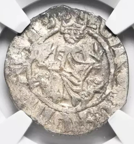 ARMENIA 1198-1219 AD Levon I Silver Tram Knights Templar Coin of Crusades NGC AU