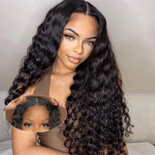 Glueless Wig Reay Human Hair 5×5 6x4 HD Lace Closure Wig 30 32 Inch Deep Wave - 第 1/12 張圖片