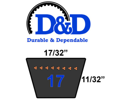 * NEW * D&D Power Drive Auto Wedge 17525 Cogged V Belt, 17/32'' x 52.77''