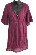 Old Navy Womens Shirt Dress Medium Pink Tie Back Short Sleeve Fully Lined Casual