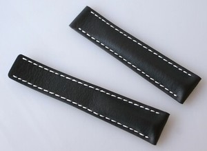 Bracelet CUIR NOIR 18 / 16 mm pour boucle déployante BREITLING colt shark |  eBay