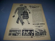1956 U.S.AIR FORCE "YOUR ONE IN A MILLION"..1-PAGE SALES AD...RARE! (344W)