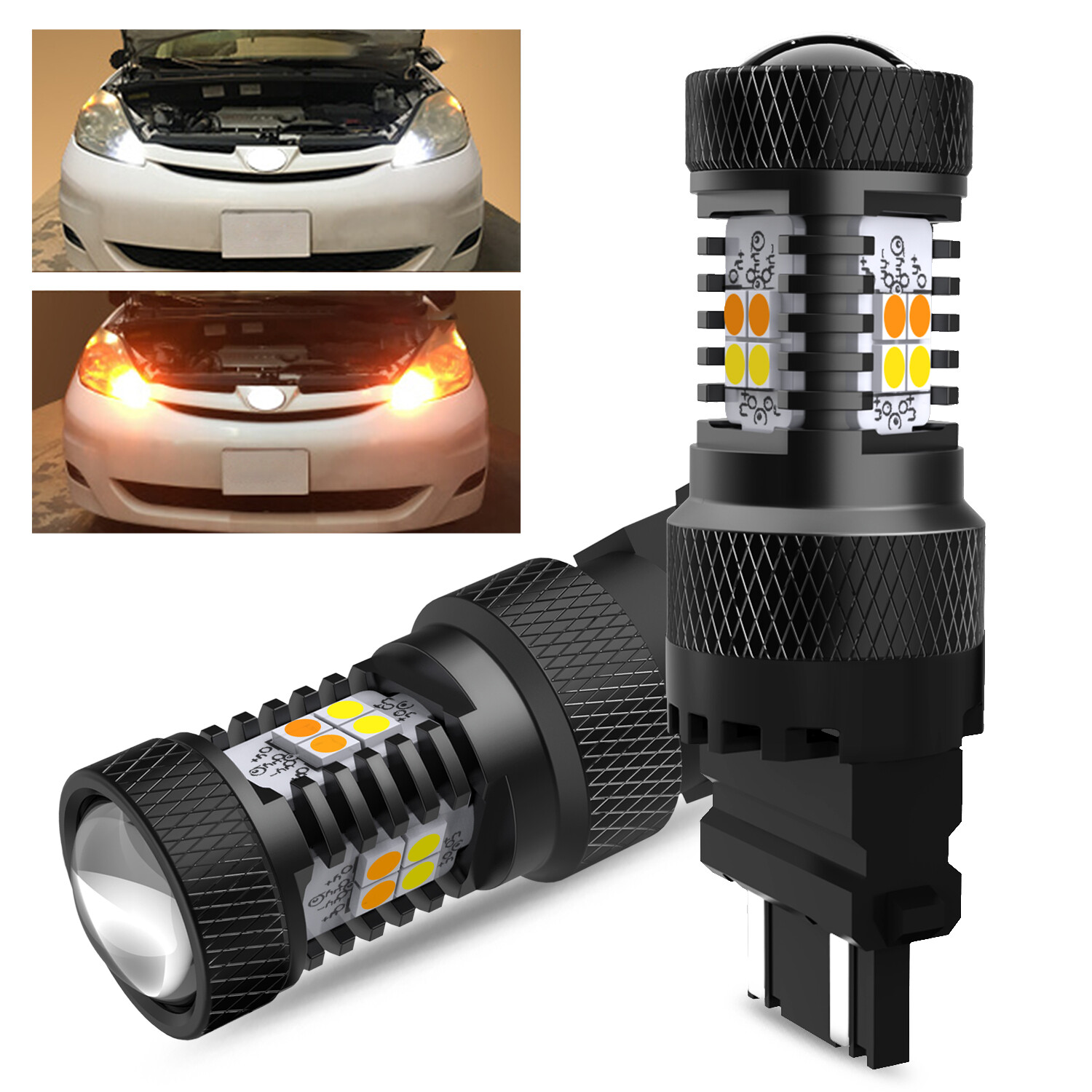 3156 3157 LED Switchback DRL Turn Signal Light Bulbs 4157na 3457a White Amber M