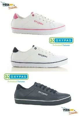 ABVERKAUF Oxypas Damen Berufsschuh Paola ESD Leder Sneaker Pflege Gastro