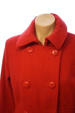 Sarah Jessica Parker Bitten Red Long Dress Jacket Button Down Coat Size Medium