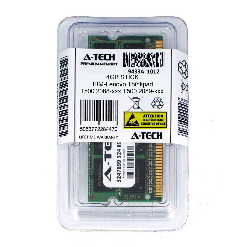 4GB SODIMM IBM-Lenovo Thinkpad T500 2088-xxx 2089-xxx PC3