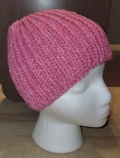 Brand New Girls Youth Size Crochet Winter Hat Handmade In NH pink  Gold glitter