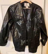 Jl Studio Womens Sz 14w Black Leather Jacket