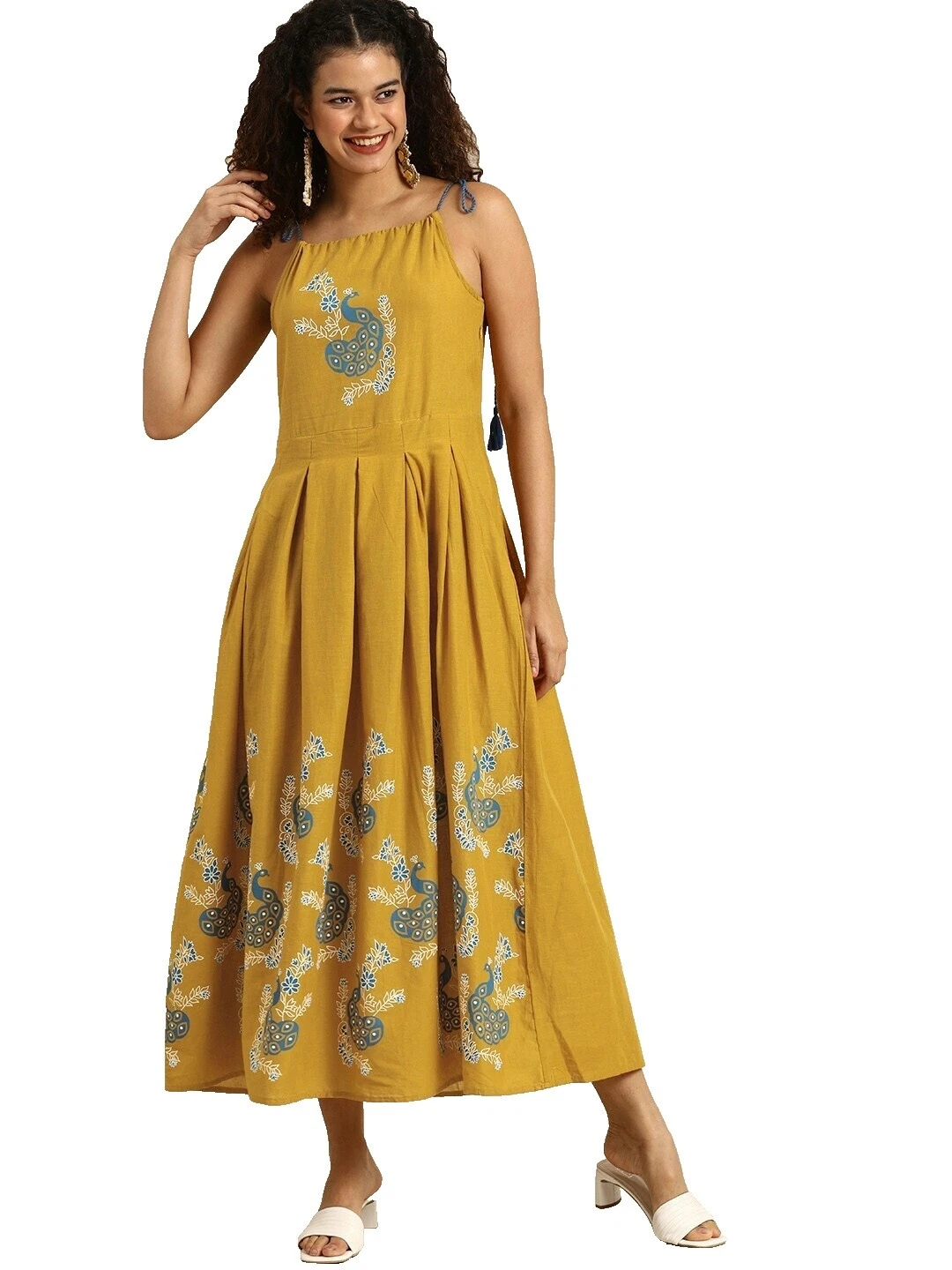 Handmade Cotton Women's Floral Midi