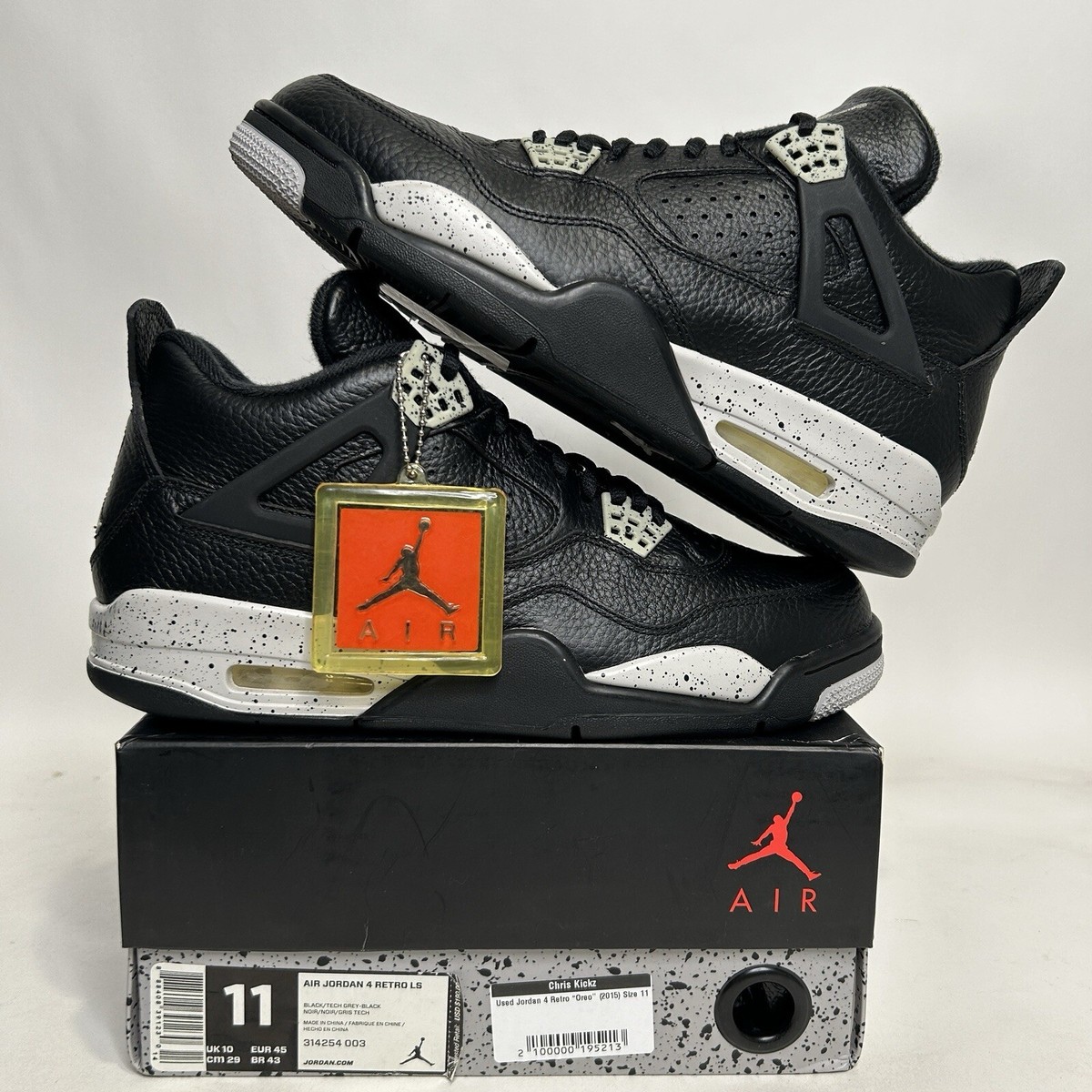 シューズ(男性用) Nike Air jordan 4 oreo DSNike Air Jordan 4 Retro White Oreo Tech men's basketball