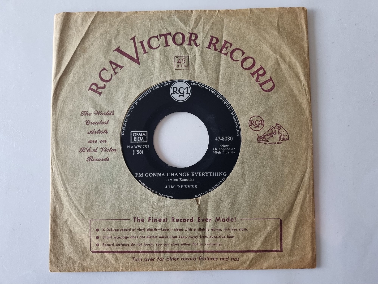 Jim Reeves - I'm gonna change everything/ Pride goes before a fall 7'' Vinyl