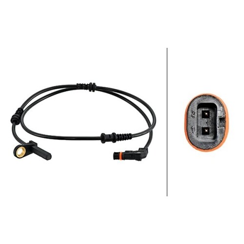 Capteur De Vitesse De Roue HELLA - 12V, 2 Pôles, Câble 1690 Mm | Pour Peugeot 407 Et Autres Modèles | Systèmes ABS, ESP