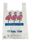 Sale 500 White Flamingo Thank-you Heavy Duty Shopping Bags Handles  11.5x6.5x21