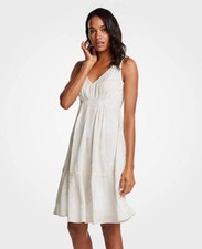 Ann Taylor - Size 6 Fresh Linen Tropical Leaf Bauble Dress $159.00 (H)