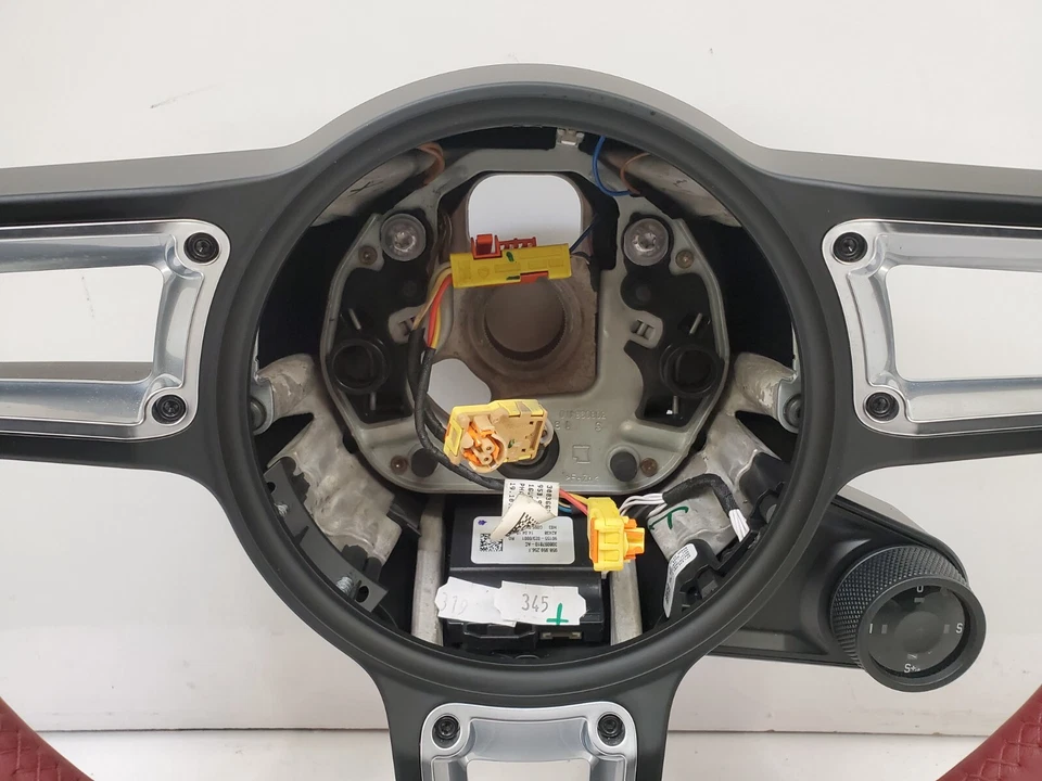 ✅ Volante 17-19 OEM Porsche 718 Cayman GTS cuero rojo sin palancas de cambio Foto 3 de 4