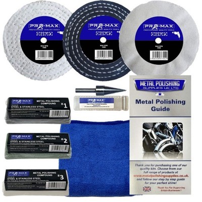 Bohrstahl und Edelstahl Metall Polieren Schleifen Kit 4'' x 1'' 8 Stck Pro-Max