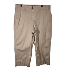 Talbots Womens Size 14 Beige New England Crop Chino Pants