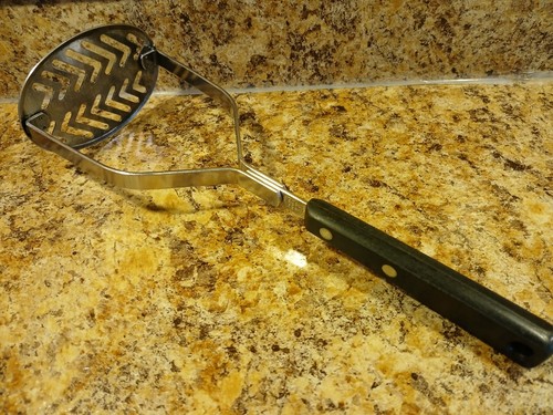 VTGE ECKO Forge Stainless Steel Potato Masher Riveted Black Handle Nice-Durable