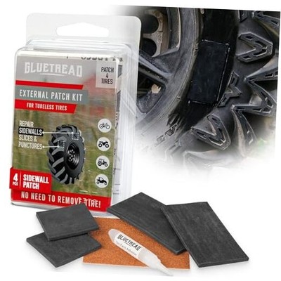 GlueTread External Patch Kit - for Tubeless Tires - No Need to Remove Tire - 