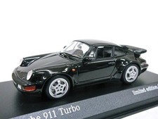 Minichamps 1/43 Porsche 911 Turbo 1990 Type 964 Black Model Car New