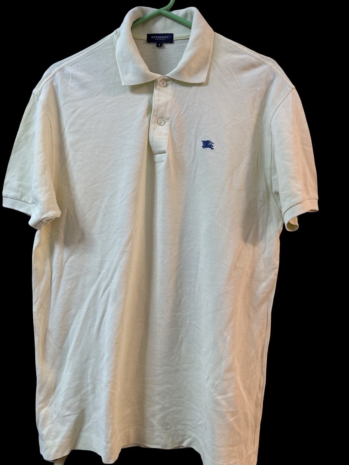 Burberry London Mens Polo Shirt - Size 4 (S-M) - White - Genuine image 2