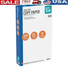 20lb Copy Paper Ream 500 Sheets 8.5x14 Jam Resistant Multipurpose Office School